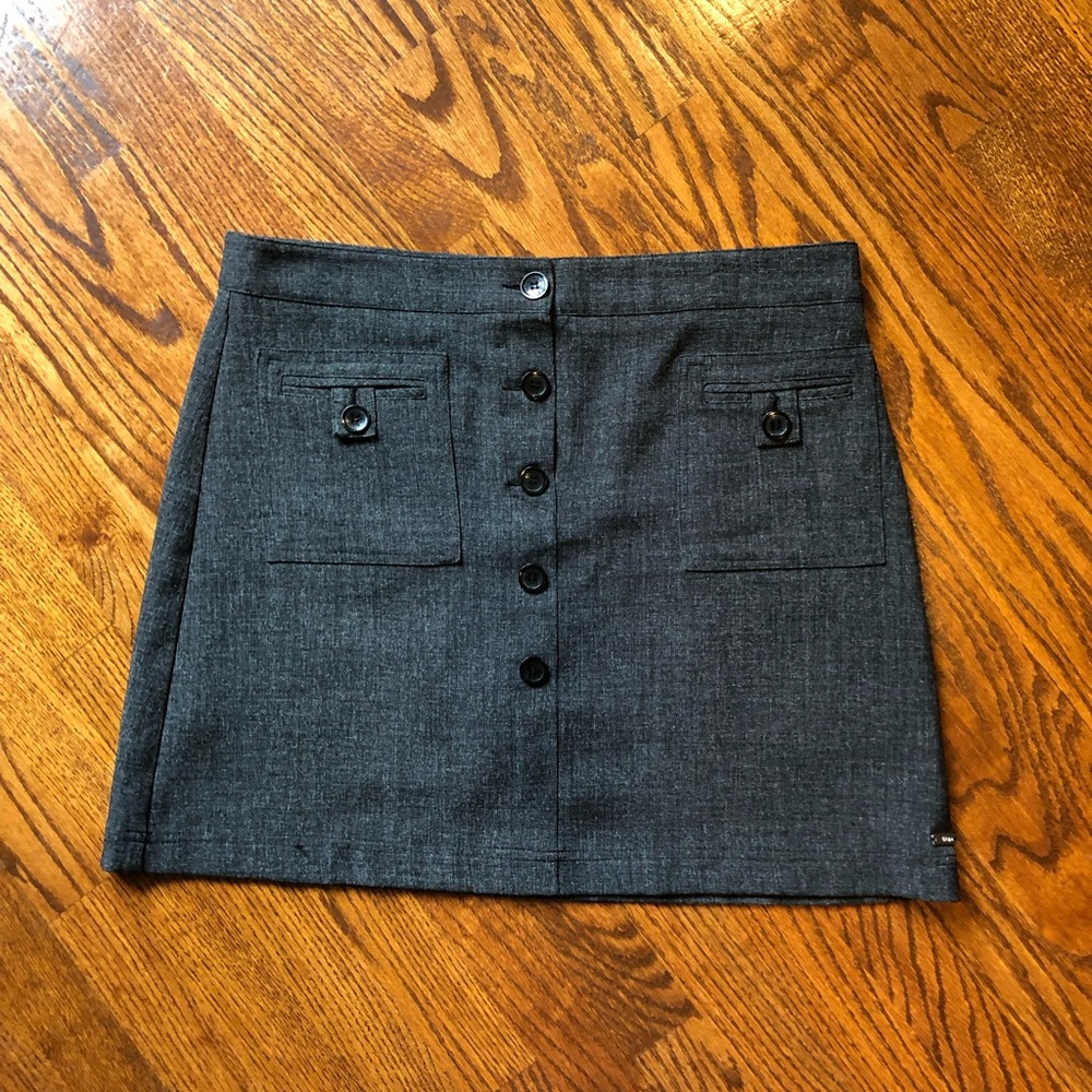 Lija Charcoal Gray Button-Front Skort - Size 12